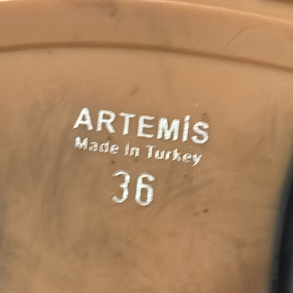 ARTEMIS ERKAN DEMIR DARK NAVY TAUPE DESIGN LEATHER ARTISAN BOOTS WOMEN’S SIZE 36 - Picture 10 of 12